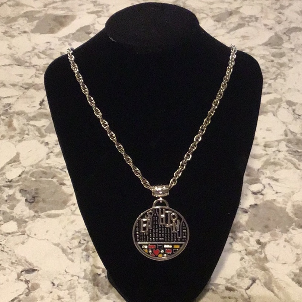 Brighton Silver and Black Necklace with Colorful Pendant